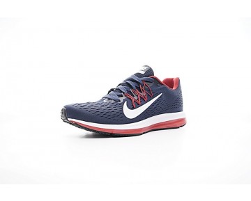 898468-402 Herren Nike Zoom Winflo 5 Schuhe Tief Blau/Rot/Weiß