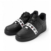 Schuhe Comme Des Garçons X Nike Air Force 1 Low Unisex Schwarz Emoji 315122-001